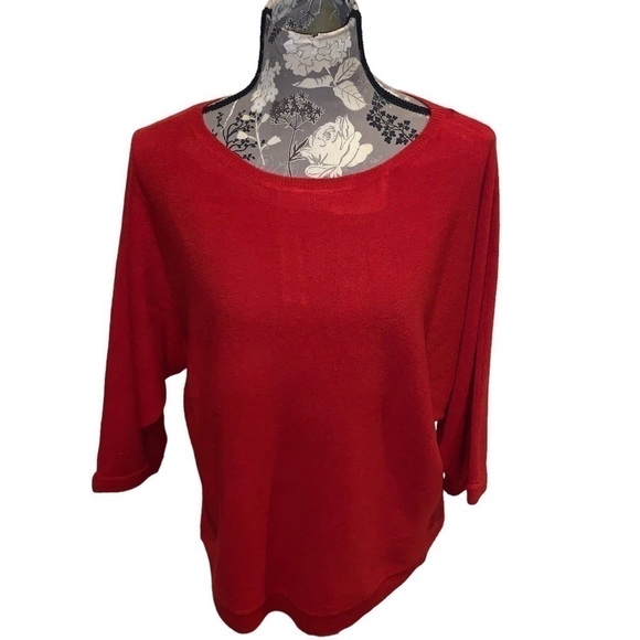 NEW YORK & COMPANY Red Dolman Sleeve Sweater size medium - Picture 2 of 8